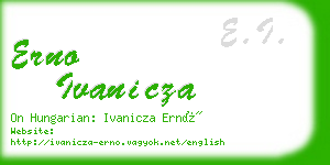 erno ivanicza business card